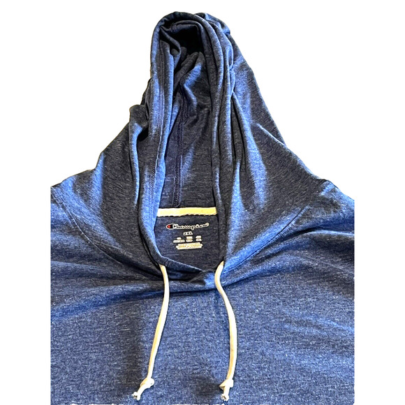 Champion Womens Pullover Hoodie Size 2XL Thumb Hole Heather Blue Logos - Picture 3 of 9